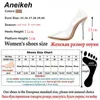 Aneikeh Spring Summer Jelly Clear Plastic Transparent PVC Pumps Club Fashion Sexy Party Fine Female High Heels Shoes 41 42 211012