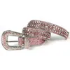 Large Size Rhinestones Belts Western Cowgirl Cowboy Bling Crystal Studded Leather Belt Removable Buckle For Men Women