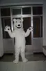 Immagine reale Costume della mascotte dell'orso polare bianco vestito operato per la personalizzazione del supporto per la festa di carnevale di Halloween