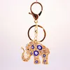 Lucky Evil Eye Charms Keychain Elephant Wiszący Tassel Breloczek Mężczyźni Kobiety Moda Biżuteria Key Breloczek G1019
