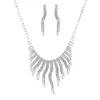 Bruids Bruiloft Ketting Oorbellen Sieraden Set Klauw Zirkoon Ketting Kwasten Strass Mode Vrouwen bruidsmeisje fotografie ACC