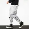 Calças de carga Homens Harem Jogadores Calças Homens Harajuku Hip Hop Streetwear Black Sweatpants Corredores Masculinos Calças Oversize 210930