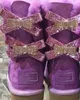 new Australia snow boots Middle tube fashion warm women's cotton shoes Bowknot drill snowshoe size 8811