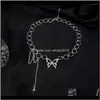 Chokers Halsketten Anhänger Schmuck Drop Lieferung 2021 Temperament Geometrische Kreis Schmetterling Granne Stern Damen Mode Kalten Wind Halskette Ins