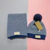 Designer Kid Strickmütze Hüte Schals Sets Winter Luxus Baby Schal Mütze Klassische Kinder Mütze Schals Hohe Qualität
