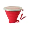 200ml Kubek Silikonowy Silikonowy Kubek Z pokrywą Przenośna Kompresja Travel Anti Falling Gargle Cups 9 Kolory T500691