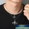 Croix crâne Saturne collier cristal Rheinstone pendentif gothique mort planète bijoux Hip Hop Punk femme homme accessoires cadeau prix usine conception experte qualité