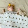 Infant baby Cotton yarn cover blanket spring and summer thin air conditioning room printed quilt born pography 210701