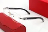 ホワイトバッファローホーンサングラスデザイナーレディースメンズ透明眼鏡メタルスクエアゴールドアロイ木製フレーム眼鏡マンPOLAR279H