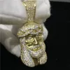 Hip Hop Iced Out Chain Jezus Hanger Ketting Goud Verzilverd Volledige Zirkoon Heren Bling Sieraden Gift283u