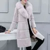 Luxury Winter Faux Fur Coat Women Thick Long Sleeve Jacket Fashion Women Fake Fur Collar Outerwear Women Warm Faux Fur Coat 211110
