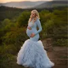 vestidos de maternidade azuis