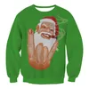 Kvinnors Tröjor Unisex Män Kvinnor Tröja 2021 Navidad Jultryck Pullover Man Ugly Oversize Green Clothes Sleeve Winter XMAS XXL