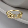 Love Word Ring, Gold Silver Rings for Women