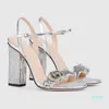 2022 Feminino Marca Sandal Bolsa Designer Slide Custom Heels Metal Fivela Moda Anti Slip Série Alta Série Grande Tamanho