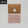 Por atacado Cartão retro das folhas do teste padrão com o aniversário do casamento do envelope convites do negócio da ação de graças do Natal cartões Cartão criativo do papel de Kraft DIY