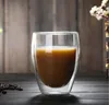 Wholesale Double Wall Glass Cup Tumblers Reusable Coffee Mugs Mug With Bamboo Lid For Tea Drinking 350ML