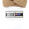 European but American knitted cross wool headband ear protection headgear hand-woven Headwear flat fashion warm autumn and winter hair accessories