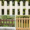 Fencing, Trellis & Gates ZL0459 100*20*35cm Carbonized Anti-corrosion Wood Inserted Wooden Fence Outdoor Courtyard Solid Woods Fences Flower Bed Decoration Garden