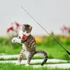 Cat Teaser Wands Retractable Fishing Pole Wand Stick Rod Toy Toys248Y