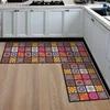 1 peça Cozinha Rug Er Er Anti-Slip Modern Tapetes Sala de estar Varanda Banheiro Impresso Tapete Capacete Corredor Geométrico Mat 220301