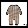 JumpsuitsRompers kläder Baby Maternity Drop Leverans 2021 Striped Spring Autumn Baby Långärmad Jumpsuits Toddler Bomull Onesies Kids Romp