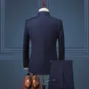 2021 New Style Nostalgic Vestiti Zhongshan Suit uomo da sposa Solid Color Gold Button Blazer in particolare Silm Fit Tuxedo Suit X0909
