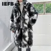 IEFB / Mäns Slitage Trendiga Faux Fur Bomull-Padded Kläder Stor Storlek VAR VINDFÄNDA KLOAD HIP HOP Trendig Long Coat 9Y358 210524