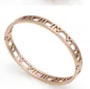 Plata moda acero inoxidable grillete pulsera romana joyería oro rosa brazaletes pulseras para mujeres amor pulseraB5OU