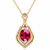 Crystal Femme Colliers Pendentif Rouge Plaqué Rouge Boucle en forme de coeur rouge Drop Gold Argent