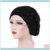 Beanie/Skl Hats Caps Hats, Scarves & Gloves Fashion Womens Lace Breathes Cotton Turban Head Hat Chemo Beanies Cap Mticolour Headgear Female