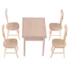 5 pièces/ensemble Table à manger chaise modèle 1:12 maison de poupée Miniature meubles en bois ensemble de jouets bricolage