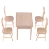 5 unids/set silla de mesa de comedor modelo 1:12 casa de muñecas muebles de madera en miniatura juego de juguete DIY