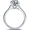 Engagement 2ct NSCD Diamond Ringe für Frauen 925 Silber Schmuck Solitarie Ring Jubiläumsgeschenk 18 Karat Weißgold plattiert