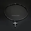 Skulptur Svart Magnet Jesus Kors Halsband Christian Pendant Halsband Choker För Kvinnor Mäns Mode Smycken