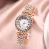 Luxury Fashion Diamond Quartz Watch double Bracelet 2pcs set Exquisite Gift Factory Outlet Womens Watch Wristwatches189t