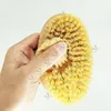 MOQ 50 PCS Body Bath Brushes OEM Anpassad logotyp Natural Sisal Styv Borstle Brush Oval Trähandtag med massering av borstförsörjning för Amazon