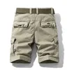 Luulla Men Sommar Premium Stretch Twill Cotton Cargo Shorts Casual Fashion Solid Classic Fickor Legwear 28-38 210629