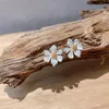 Korean Design Fashion Jewelry Personality Five-petal Flower White Small Elegant Female Sweet Earrings Stud