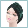 Casquettes Chapeaux Accessoires Bébé, Enfants Maternité Perlé Roi Fleur Veet Turban Chapeau Musulman Hijab Cap Bande De Cheveux Femmes Mariage Drop Livraison 2021 VM