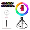 10 pouces Bureau LED Anneau Lumière RVB 26 cm Photo Anneau avec Télécommande Led Anneau Lumière pour Sefie Usb avec Trépied Téléphone Titulaire