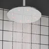 Chrome Polished 25X25CM Shower Head LED 3 Color Temperature Changing Bathroom Hoisting Top-end Shower Rainfall