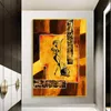 アフリカの抽象的な絵の壁のアートキャンバス絵画ダンスの女性ポスターHDプリントのためのリビングルームとギャラリーの装飾クアドロス