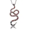 Hip Hop Bling Cubic Zirconia Coral Snake Iced Out In White Gold Color Necklaces & Pendants For Men Jewelry With Solid Back X0707