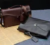حقائب جلدية للرجال رسول حقائب العمل حقيبة العمل حقيبة كمبيوتر محمول حقيبة يد لون القهوة السوداء