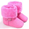 Winter Lovely Warm Fleece Style Boots Anti-skid Cack Shoes New Unisex Snow Kids Baby Girls Boys Round Toe Ankle Flat with Buckle G1023