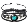 design di gioielli di moda Dodici costellazioni Bracciali in pelle retro perline intrecciate a mano Bracciale zodiacale fai-da-te per regali donna uomo