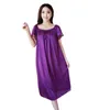 Plus Size 4XL Sexy Silk Nightgowns Mulheres Casual Chemise Nightie Nightwear Lingerie Nightdress Sleepwear Dress