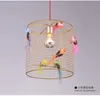 Pendant Lamps Modern Loft Rural Restaurant Chandelier Fashion Living Room Cafe Art Golden Bird Cage Suspension Lamp Fixtures E27