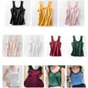 Goplus rand topp kvinnor sexig snörning upp halter v nack ärmlös väst satin tank toppar kvinnor grundläggande underkläder plus storlek camisole 210401